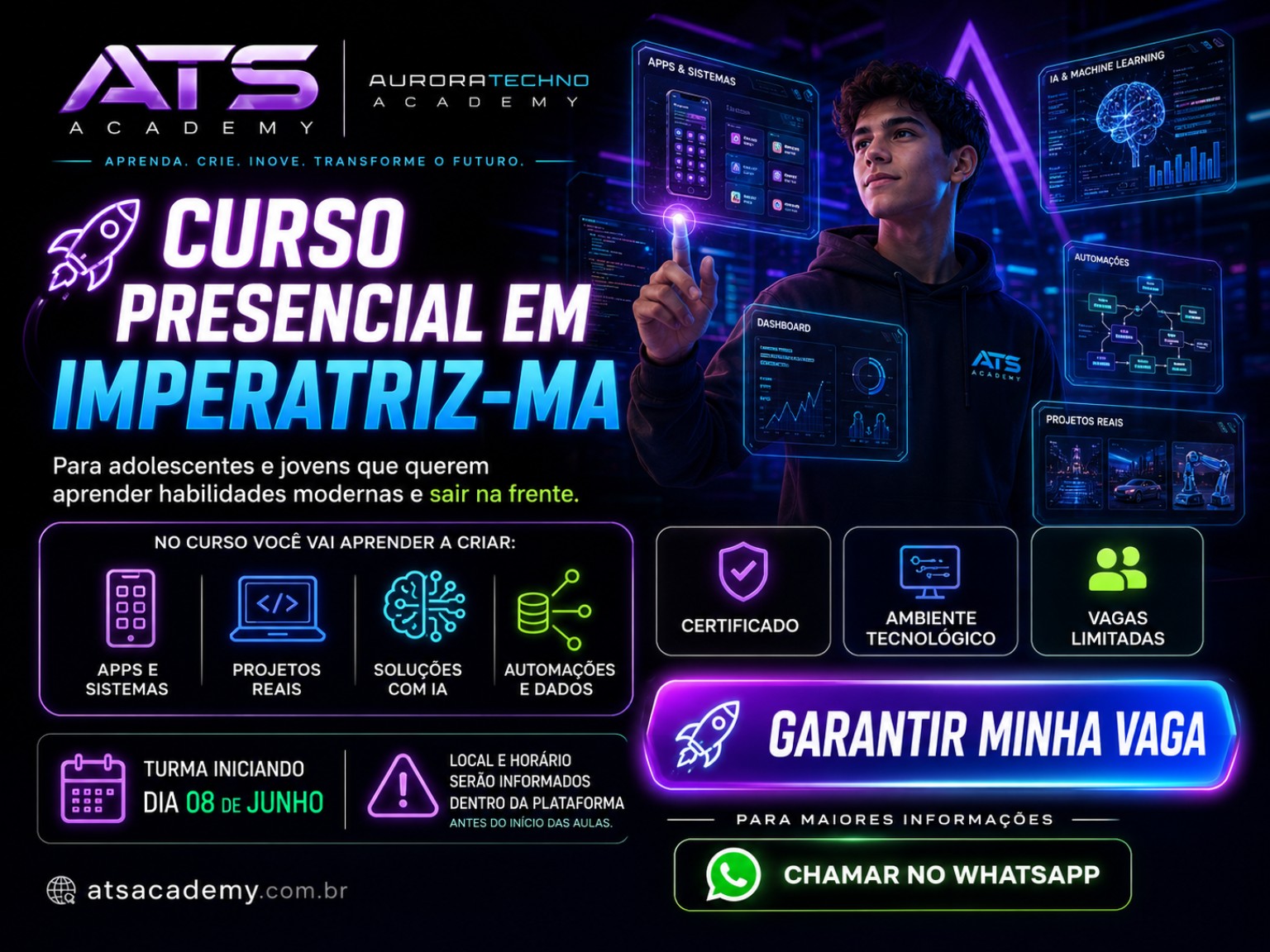 Curso presencial em Imperatriz-MA — AuroraTechno Academy